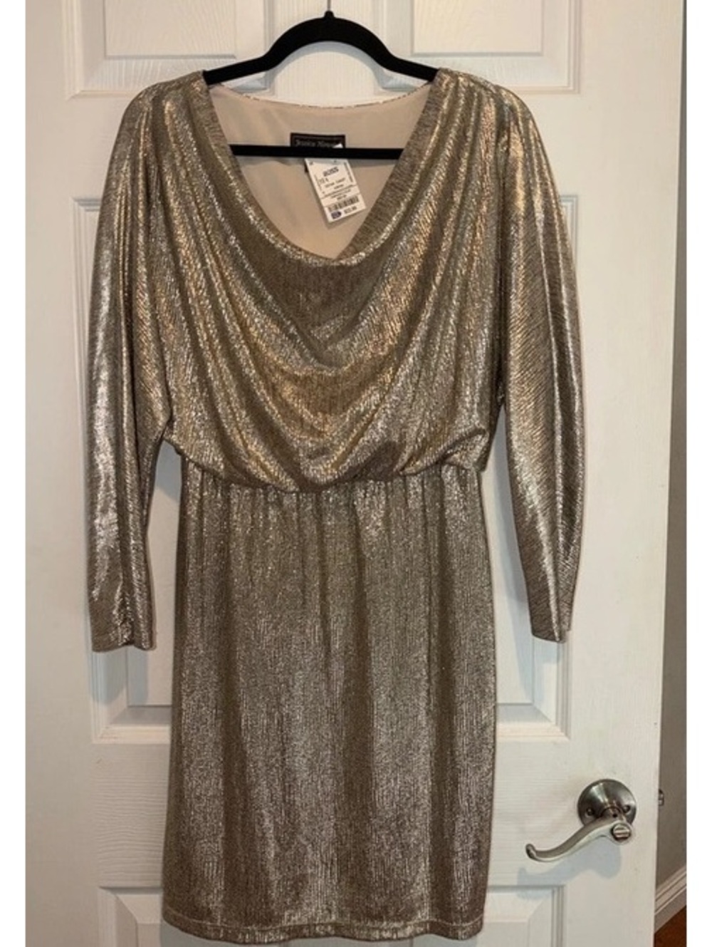 Jessica Howard Metallic Silver/Gold Cocktail Dress
